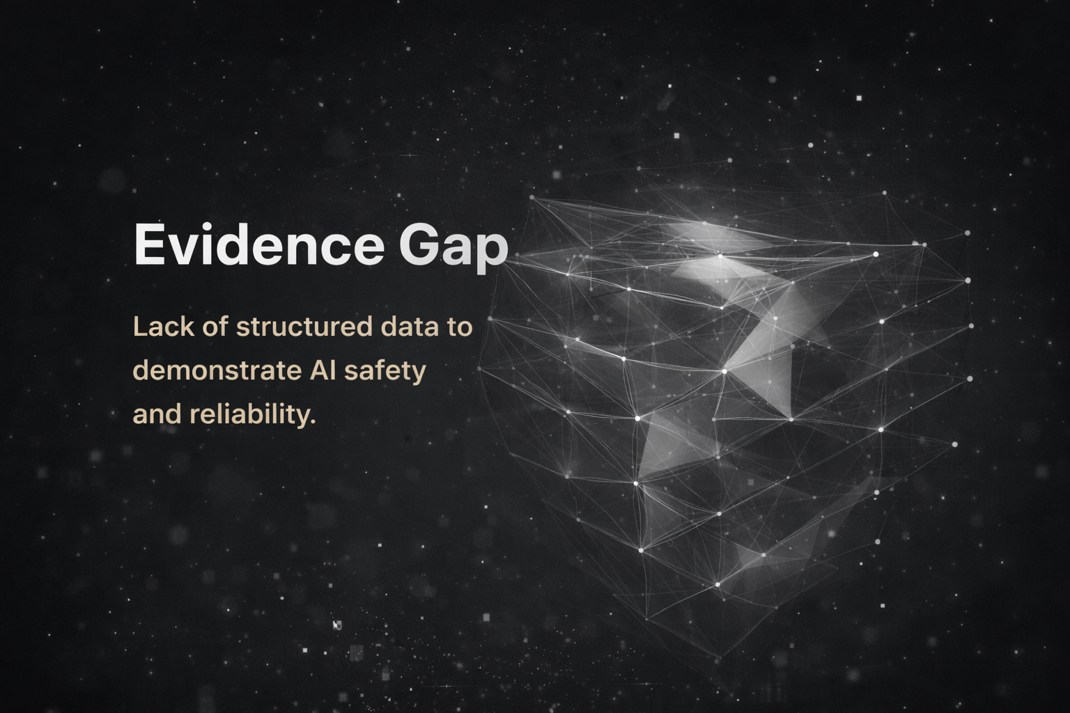 Illustration representing the evidence gap in AI safety and reliability